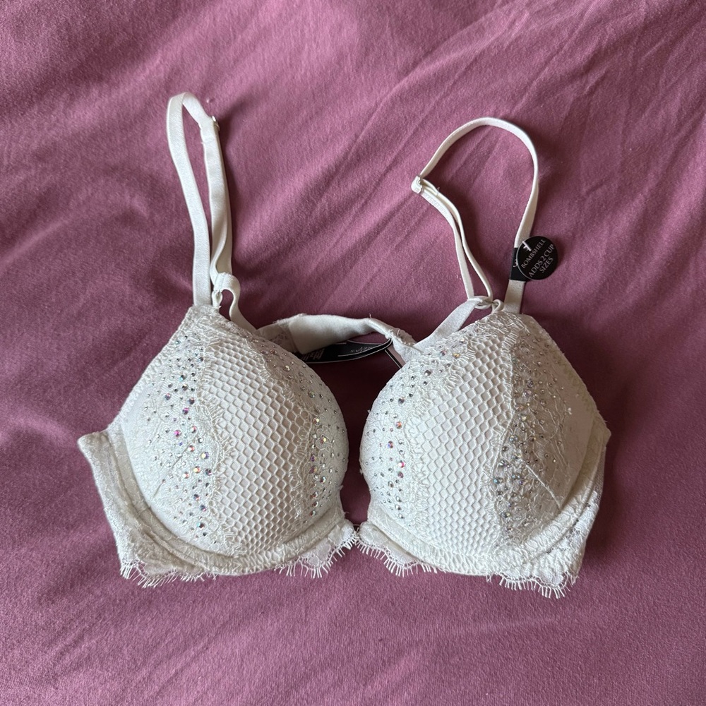 Victoria's Secret White Embellished Bra
